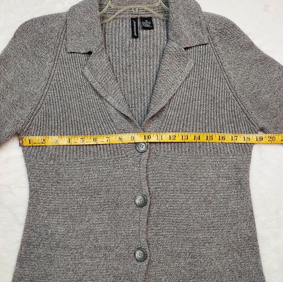 Jason Maxwell Gray Knit Button Down Collared Sweater Cardigan Size M - Picture 4 of 8